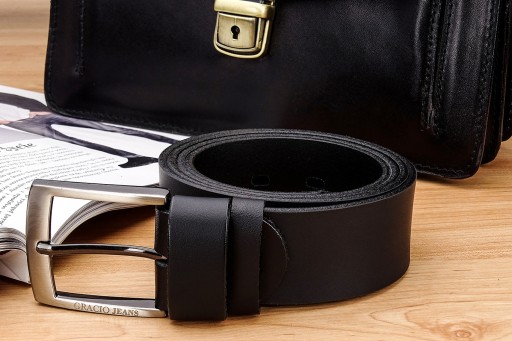 GRACIO LEATHER Ремень для брюк 90 см ЧЕРНЫЙ