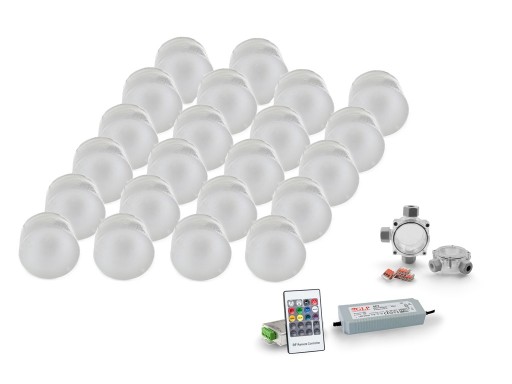 22 светящихся светодиодных кубика для тротуарной плитки, круг 75x55 мм RGB