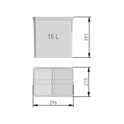 AXISPACE 60 Контейнер для мусора 2x15 л