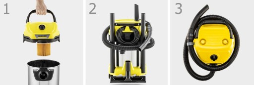 ПРОМЫШЛЕННЫЙ ПЫЛЕСОС KARCHER WD 3 STEEL STAL СУХОЙ ВЛАЖНЫЙ НАБОР + МЕШКИ