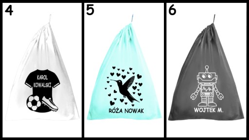 Worek XXL na pościel personalizowany z nadrukiem dla chłopców i dziewczynek
