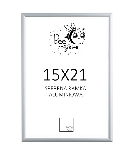 SREBRNA RAMA ALUMINIOWA 15x21 ZDJĘCIE PLAKAT 21x15