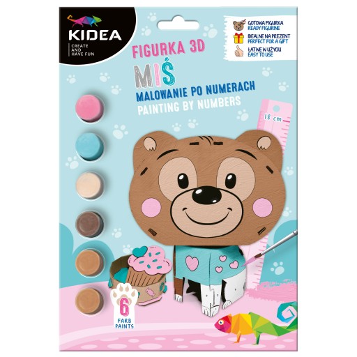 KIDEA 3D фигурка раскраска по номерам для детей Креативный набор Мишка Тедди