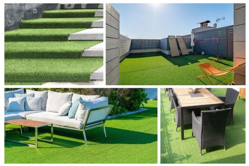 SZTUCZNA TRAWA ZEWNĘTRZNA ZIELONA szer. 2m NA BALKON TARAS STAR 40 mm