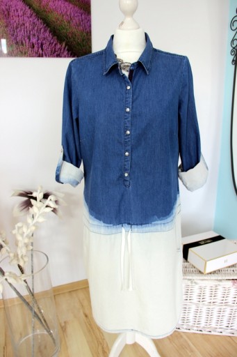 Anmol Długa tunika dwukolorowy jeans 40 42 44