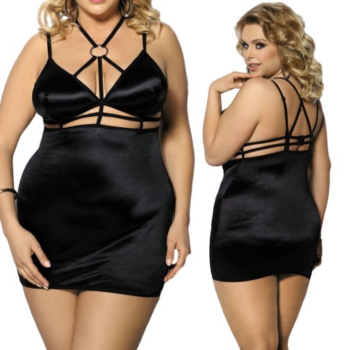 ЭРОТИЧЕСКАЯ ЧЕРНАЯ НОЧНАЯ РУБАШКА пышная XXL+AN
