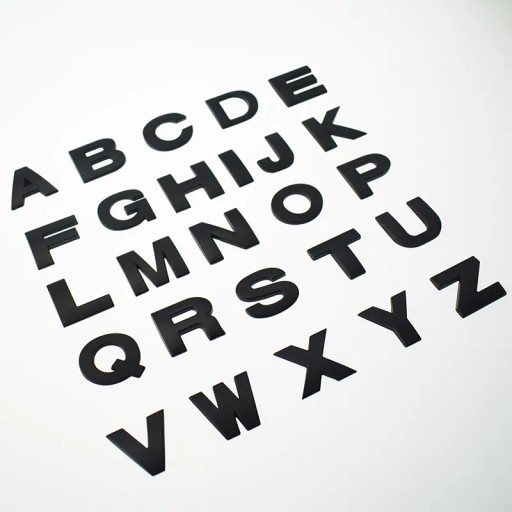 3D Metal Car Stickers Alphabet Badge Chrome S