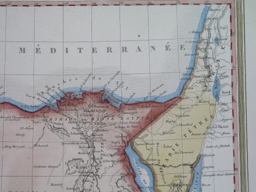 Оригинальная ДЕКОРАТИВНАЯ КАРТА АФРИКИ 1838 года Египет Каир Гиза Синай Красное море
