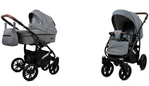 Коляска BabyLux OPTIMAL ALU 2в1, гондольная коляска с сумкой, легкая