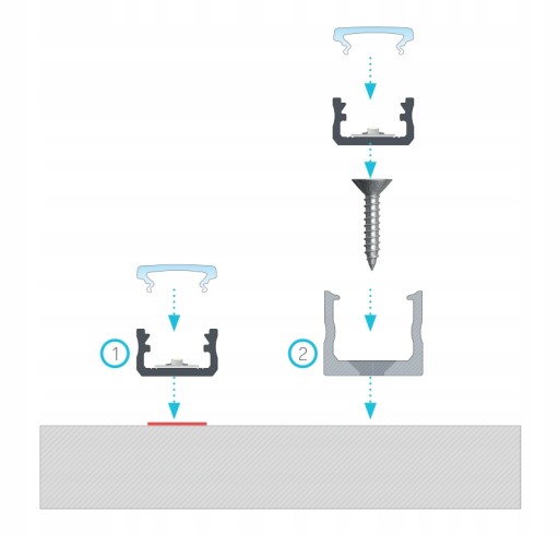 Тень до светодиодного профиля A, B, C, D, Y, Z 1M