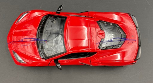 Chevrolet Corvette C8 2020 красный 1:24 Motormax 79360