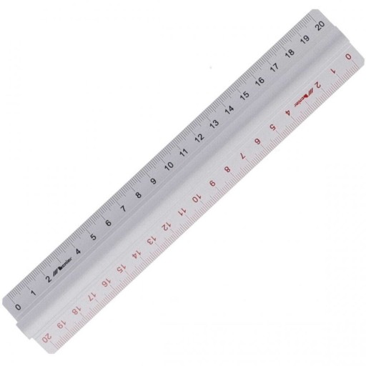 Алюминиевая линейка Leniar с ручкой 20см x2