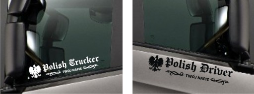 Naklejka na tira POLISH TRUCKER Driver plus IMIĘ Orzełek *40cm *Wzory