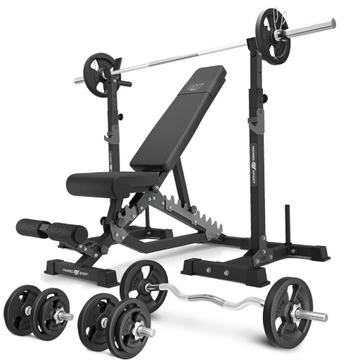 Zestaw MS34 2.0 83kg ławka stojaki obciążenia