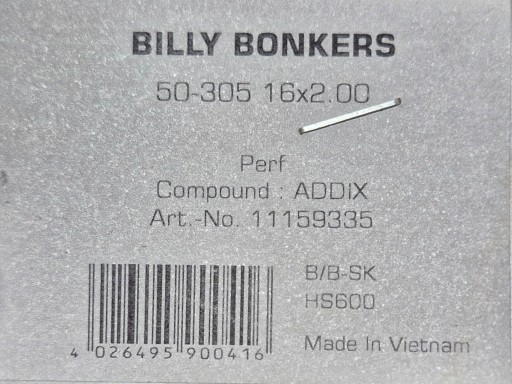 Велосипедная покрышка Schwalbe Billy Bonkers HS600 (16x2.00