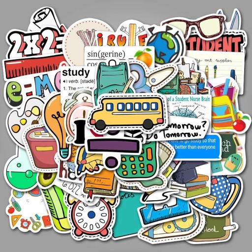 НАБОР ВОДОНЕПРОНИЦАЕМЫХ НАКЛЕЙКОВ STUDENT MIX 50 шт.