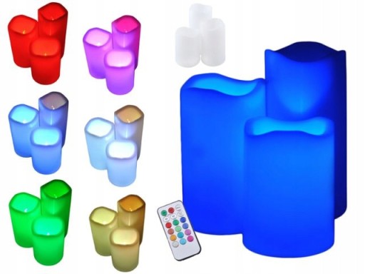 СВЕЧИ СВЕТОДИОДНЫЕ, ДИСТАНЦИОННЫЕ СВЕЧИ, 3 ШТ, НАБОР RGB
