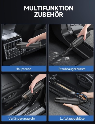 Мини-ручной пылесос Chuboor, серый, 7000 Па, HEPA, 6000 мАч, вентилятор