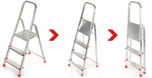 Drabina domowa 5 stopniowa aluminiowa 2,97m+WÓZEK