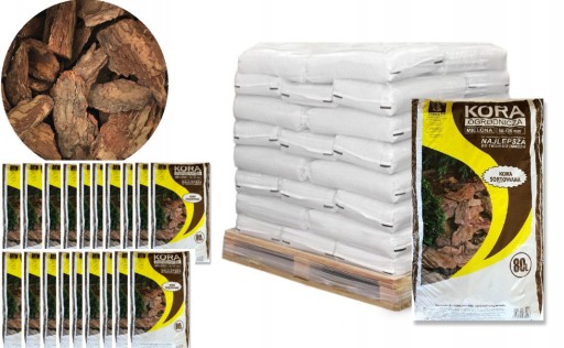 KORA OGRODOWA GRUBA RĘCZNA 50-120 PALETA 20SZT. SORTOWANA SOSNOWA PRODUCENT