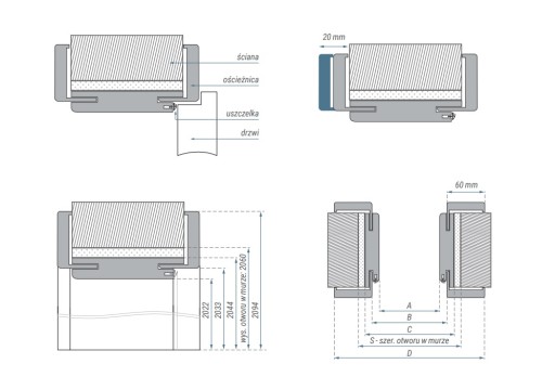 Ościeżnica regulowana Classen Lakier UV Pure Graphite 340-360 60P