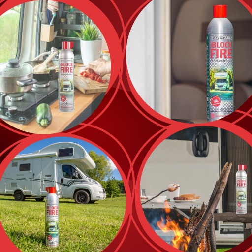 GAŚNICA PIANOWA ABCF+E 100%BIO 0,6L. iBlockFIRE SPRAY GAŚNICZY DO KAMPERÓW