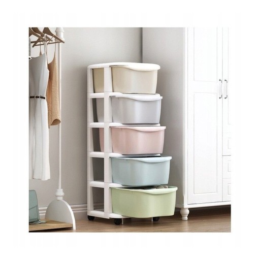 Пластиковый контейнер для игрушек Ecarla 36 x 36 x 98 см, 5 полок