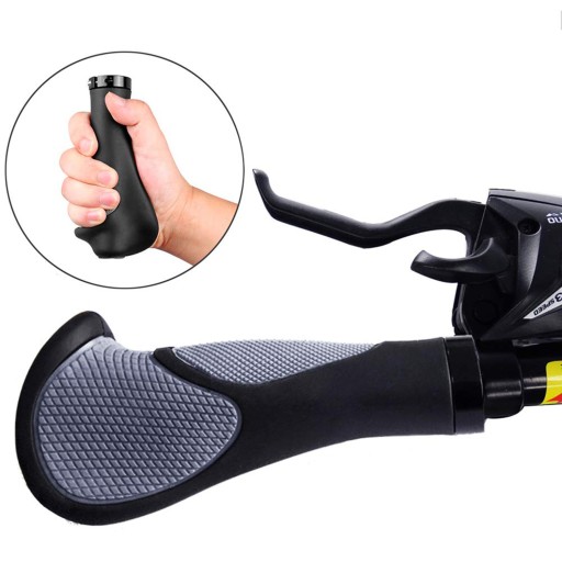 Chwyty rowerowe ergonomiczne gripy rogi czarne
