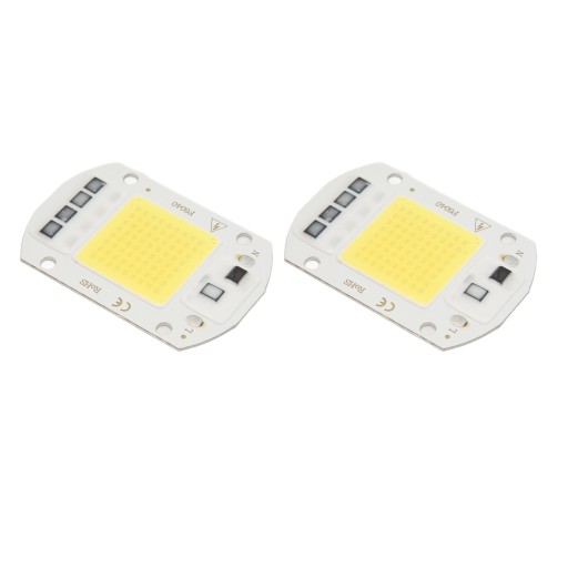 2 ШТ. COB LED 50Вт 90лм БЕЛЫЙ 230В