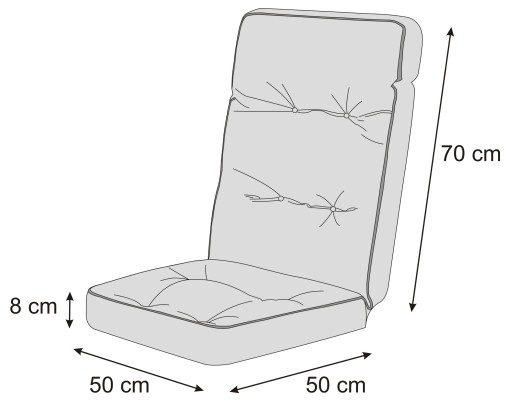 Подушка для садового кресла Armchair Lounger 50x50x70