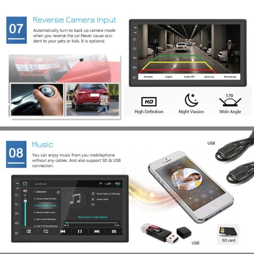 РАДИО 2DIN ANDROID USB BT GPS WIFI SPOTIFY СИДЕНЬЕ