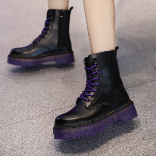 41 PLATFORMA CZARNE GLANY WORKERY KOTURNA BOTKI DAMSKIE EMO GOTH PUNK