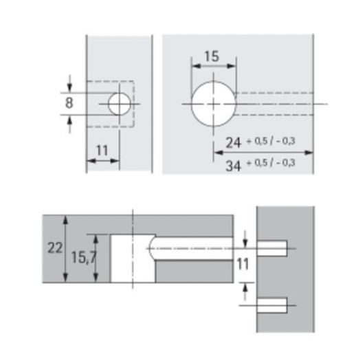 Złącze mimośród RASTEX 15/22 (10 szt), HETTICH