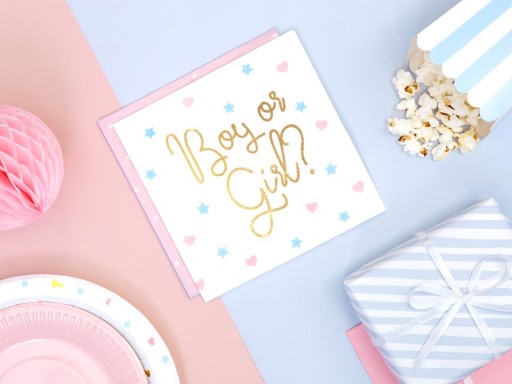 САЛФЕТКИ GOLDEN STRING BOY OR GIRL BABYSHOWER 20 шт.