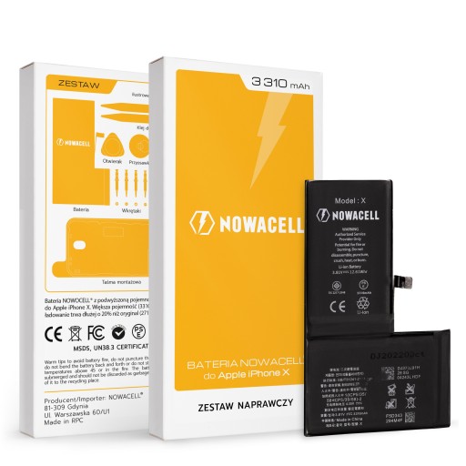 Аккумулятор NOWACELL для iPhone X - емкость 3500 мАч