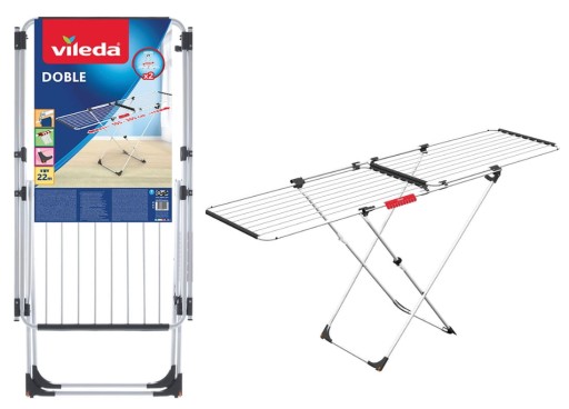 Vileda Doble СУШИЛКА Выдвижная Регулируемая САД Складная XXL 105-209 см