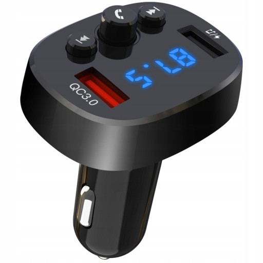 FM-ПЕРЕДАТЧИК BLUETOOTH QC 3.0 ЗАРЯДНОЕ УСТРОЙСТВО 2xUSB 20 Вт