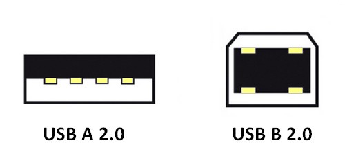 Короткий кабель для принтера, сканера USB A – USB B – длина 50 см.
