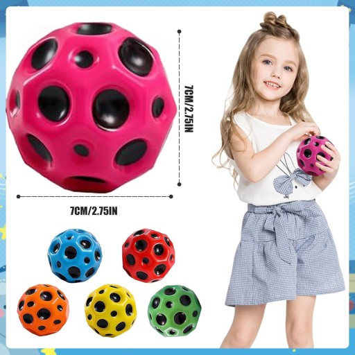 PIŁKA MOON SKACZĄCA WYSOKO ODBIJAJĄCA BOUNCY BALL 6SZT DLA DZIECI PREZENT
