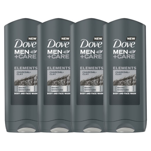 Угольный гель для душа Dove Men 4x400 мл