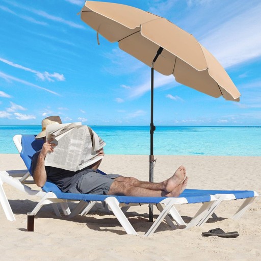 PARASOL OGRODOWY PLAŻOWY TARASOWY beże i brązy 200 x 240 cm