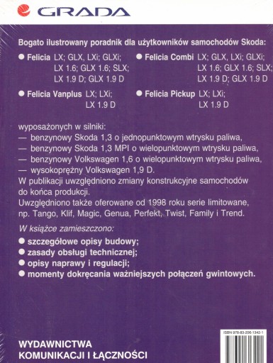 NAPRAWA SAMOCHODU SKODA FELICIA 1.3 BENZYNA GLXi