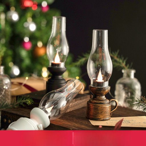 ELEKTRONICZNA LAMPA NAFTOWA BEZPŁOMIENIOWY KLOSZ OLEJOWY LAMPKA NOCNA