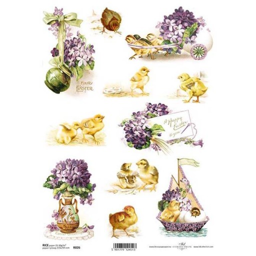 PAPIER RYŻOWY do decoupage A4 R826 Wielkanoc