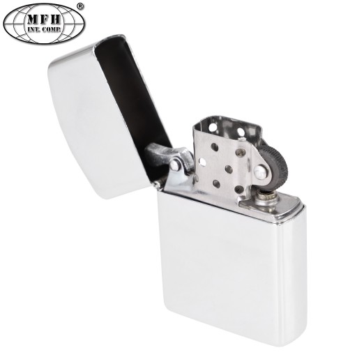 БЕНЗИНОВАЯ ЗАЖИГАЛКА типа ZIPPO СТАЛЬ ХРОМ MFH