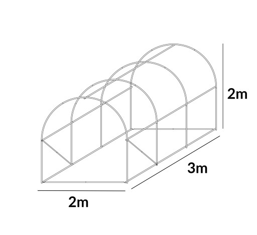 Tunel Foliowy Szklarnia 2x3m Premium Rurka 25⌀ + 34pkt System Nawadniania