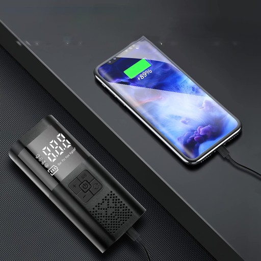 МОЩНЫЙ КОМПРЕССОР-НАСОС 150 PSI ДЛЯ ВЕЛОСИПЕДОВ, АВТОМОБИЛЕЙ И МОТОЦИКЛОВ С USB-ПОВЕРБАНКОМ