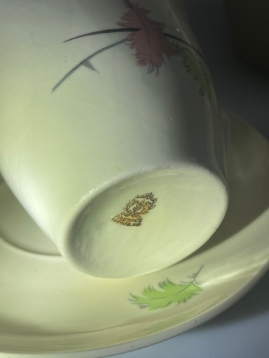 Кофейный сервиз цвета экрю Tułowice Opole Kowalski PRL