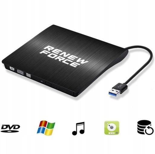 ВНЕШНИЙ ПРИВОД ДЛЯ ЗАПИСИ CD-R/DVD-ROM/RW ПОРТАТИВНЫЙ ПРОИГРЫВАТЕЛЬ USB 3.0