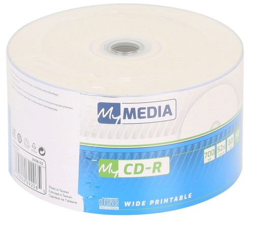 Verbatim CD-R для печати, 700 МБ, 50 шт., диски MyMedia